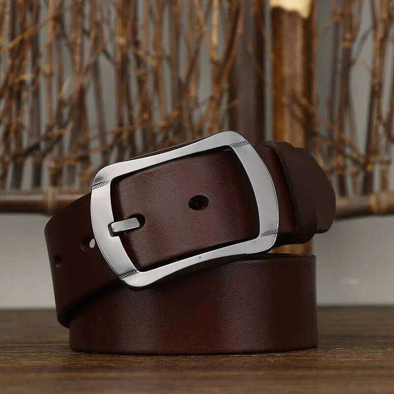 3.8CM Anti Allergy Pin Ceramic Buckle Cowskin Genuine Leather Men's Belt Luxury Brand Waist Jeans Belts Casual Homme Z260226