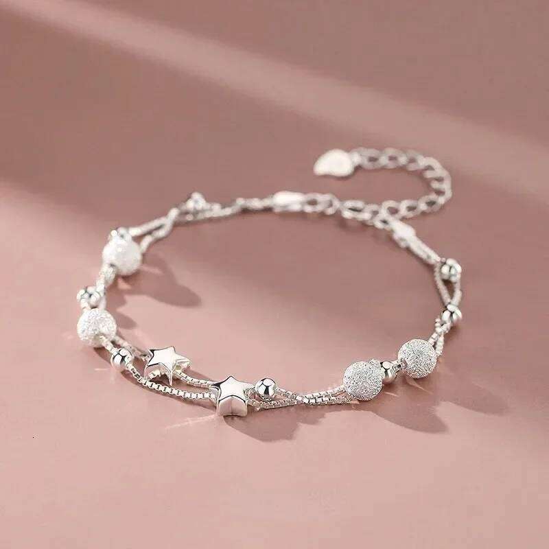 925 sterling silver Beautiful stars Bracelets for women korean fashion party Wedding Jewelry Holiday gifts Z260313