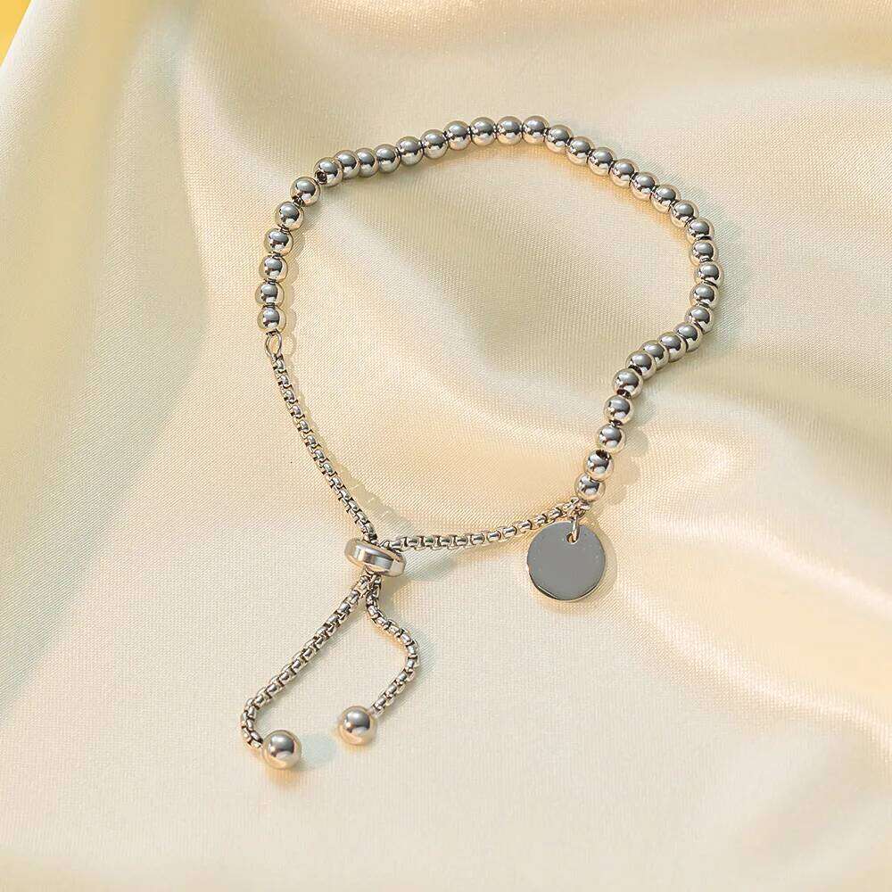ZAKOL Stainless Steel Golden Bead Bracelet for Women Fashion Adjustable Chain Bracelets Daily Party Jewelry Z260313