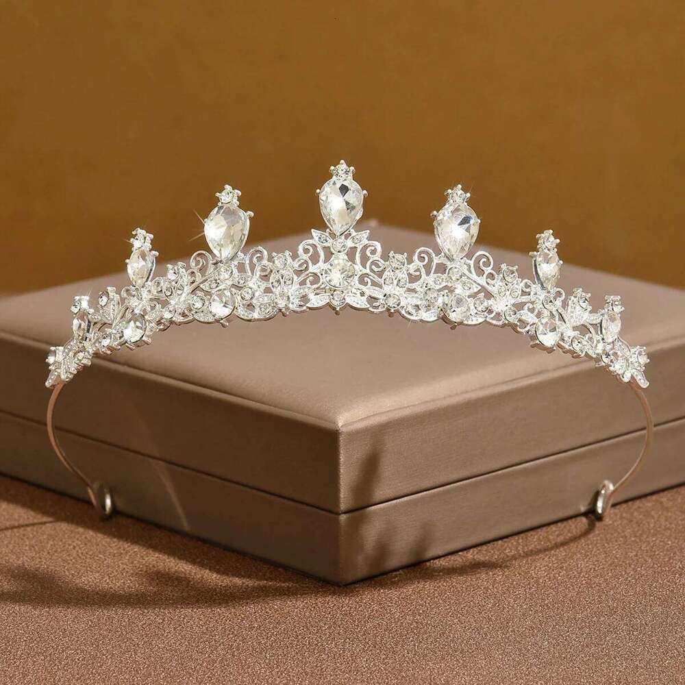 4PC Women's Fashion Sparkling Necklace Earrings Crown Jewelry Set Light Luxury Style Suitable for Wedding, Party, Festival Gifts Z260313