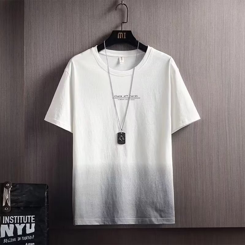 Designer Hoodie Men's Gradient Shortsleeve Summer Thin Loose Fit Simple Trendy Men's Polo Designer T-shirt Ice Silk