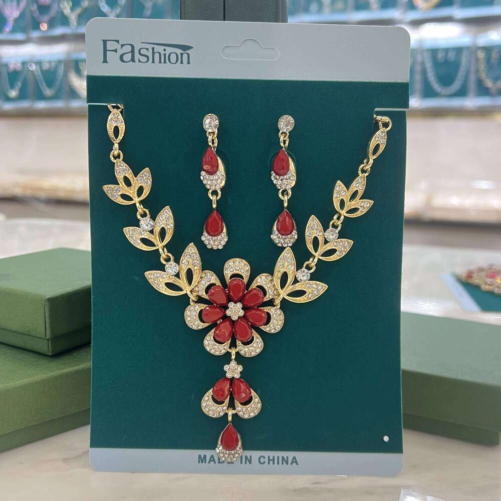 3PC Women's Fashion Flower Series Necklace Earrings Jewelry Set Suitable for Wedding, Party, Festival Gifts Z260313