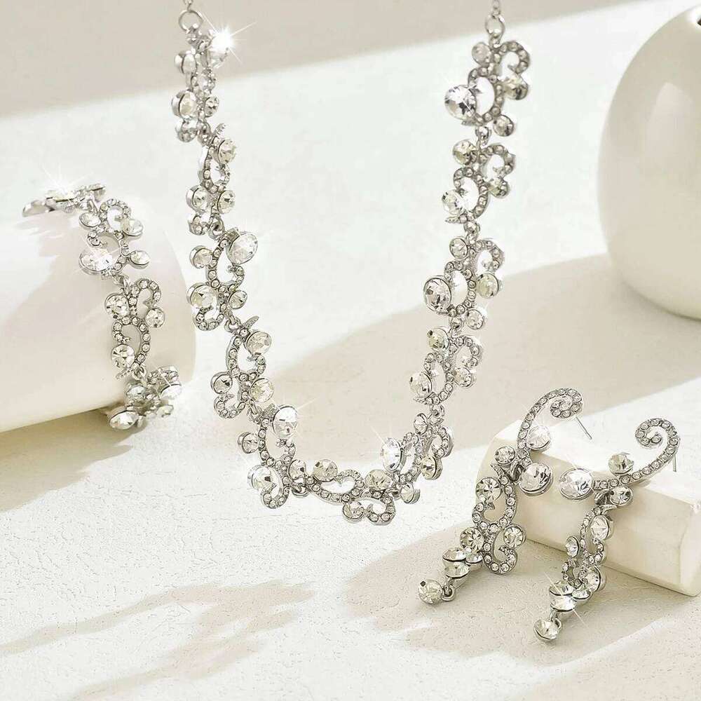 4PC Women's Fashion Design Petal Necklace Earrings Bracelet Set, Suitable for Wedding, Party, Festival Gifts Z260313