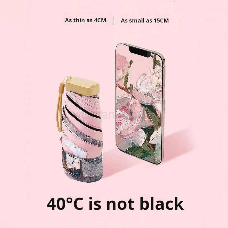 Compact Travel Mini Umbrella Uv Protection Capsule Umbrella 3/6 Fold Ultra Lightweight Sunshade Umbrellas Protable Manual H260314