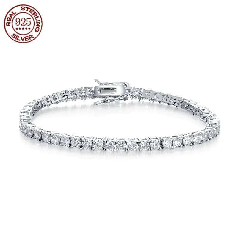 Factory Price 925 Silver Plated 18K Gold 4A Grade Zircon Tennis Bracelet For Men And Women Fashion Personality Exquisite Jewelry Z260313