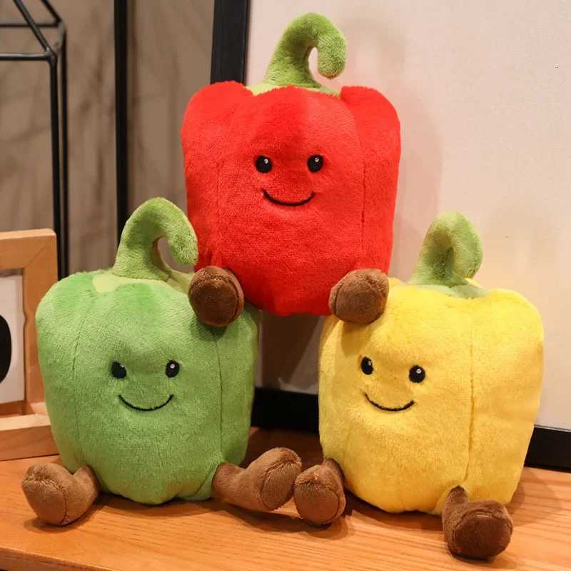 Creative Cartoon Colored Pepper Plush Toy Stuffed Cozy Smile Vegetable Doll Cute Desktop Companion Office Gift Y260314