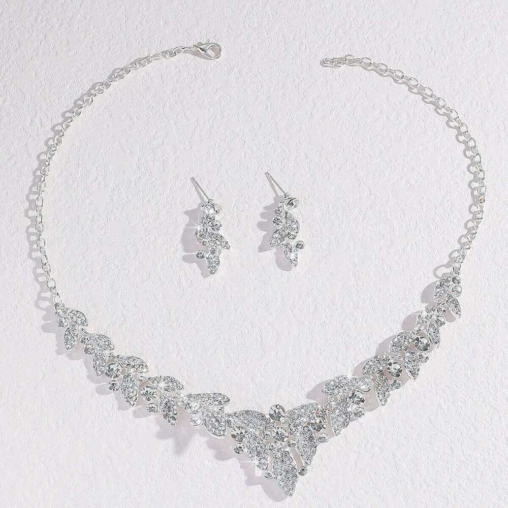 3PC Women's Fashion Design Leaf Necklace Earrings Jewelry Set Suitable for Wedding, Party, Festival Gifts Z260313