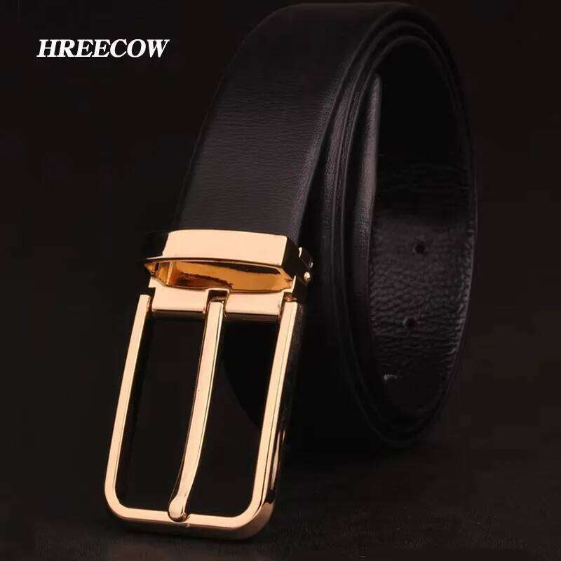 Men's Classical Fashion Business Belts Genuine Leather Men High Quality Pin Buckle Strap Luxury Male Belt Z260226