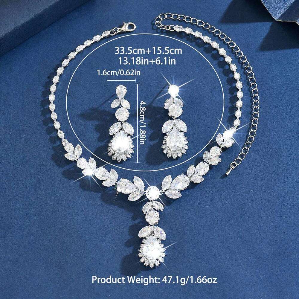 European and American countryside romantic style necklace earring set suitable for photography, wedding dress matching Z260313