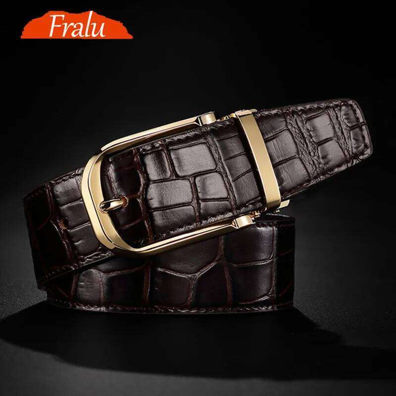 FRALU High quality men's genuine leather belt luxury male belts men fashion vintage pin buckle for Z260226