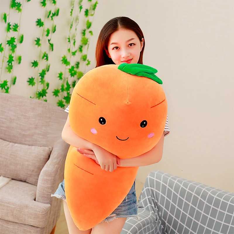 55/75/95CM Cretive Simulation Plant Plush Toy Stuffed Carrot Stuffed With Down Cotton Super Soft Pillow Lovely Gift For Girl Y260314
