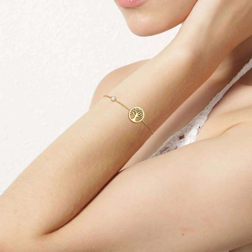 Women Chain Bracelets, Sun Moon Star Heart Geometric Triangle Charms Bracelet, Adjustable Gold Color Stainless Steel Jewelry Z260313