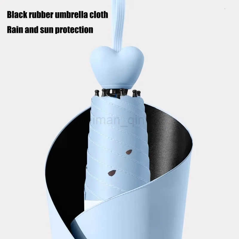 Mini capsule fruit umbrella suitable for both sunny and rainy days heart-shaped handle UV-protective sun umbrella H260314