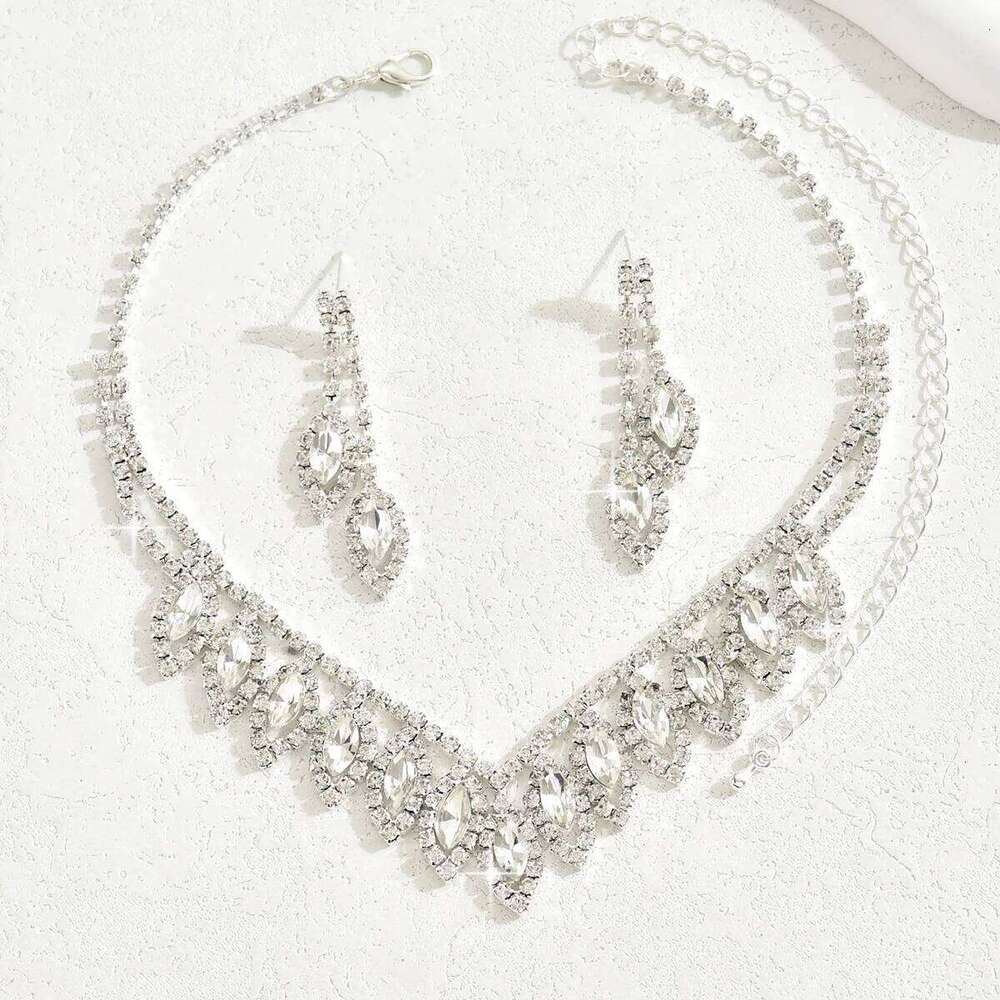 3PC Women's Fashion Design Water Drop Necklace Earrings Jewelry Set Suitable for Wedding, Party, Festival Gifts Z260313