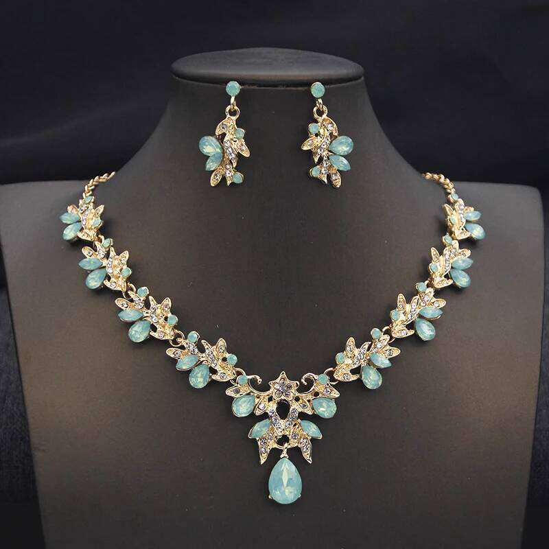 Elegant Fashion Necklace Sets and Earrings Princess Collar Two Piece Set Bride Jewelry for women Wedding Accessories Z260313