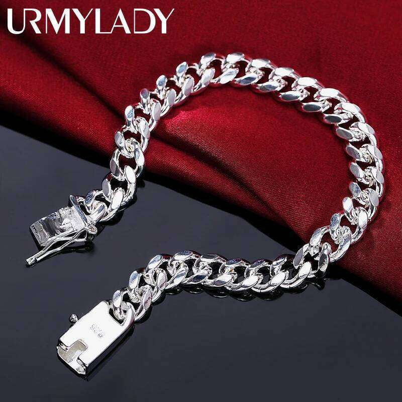925 Sterling Silver Exquisite Solid Chain Bracelet Fashion Charm Women Men Wedding Cute Simple Models Jewelry Z260313