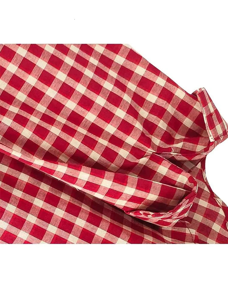 Y2k Autumn Women Vintage Red Plaid Turn-down Collar Over-shirt Long Sleeve Streetwear Loose Patchwork Harajuku Blouses 260311