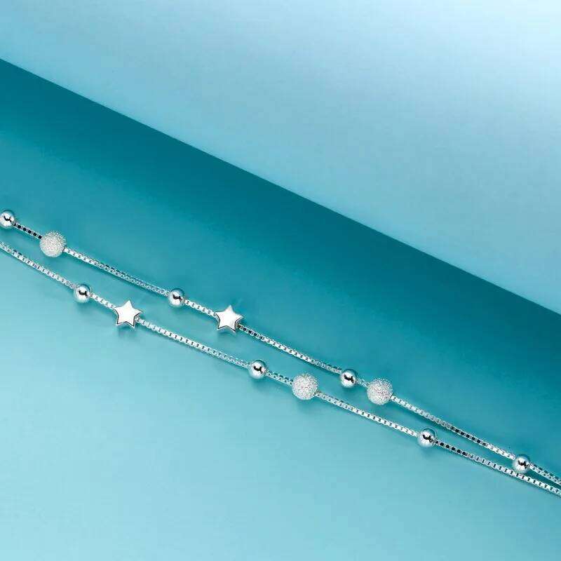 925 Sterling Silver Charm Bracelet for Women Fashion Korean Adjustable Beaded Star Chain Bracelets Party Fine Jewelry Gifts Z260313