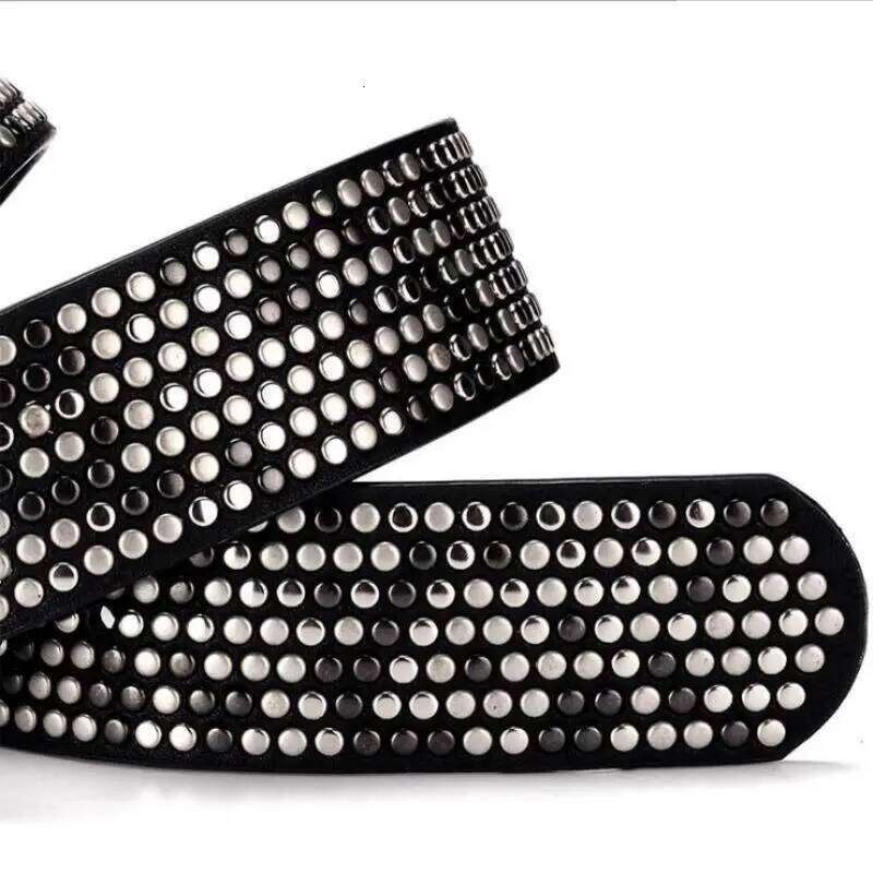 SupSindy Jeans Belt Punk Dot Rivets Pin Buckle Luxury Brand Lady's Original PU Leather Belts for Women Waistband Female Z260226