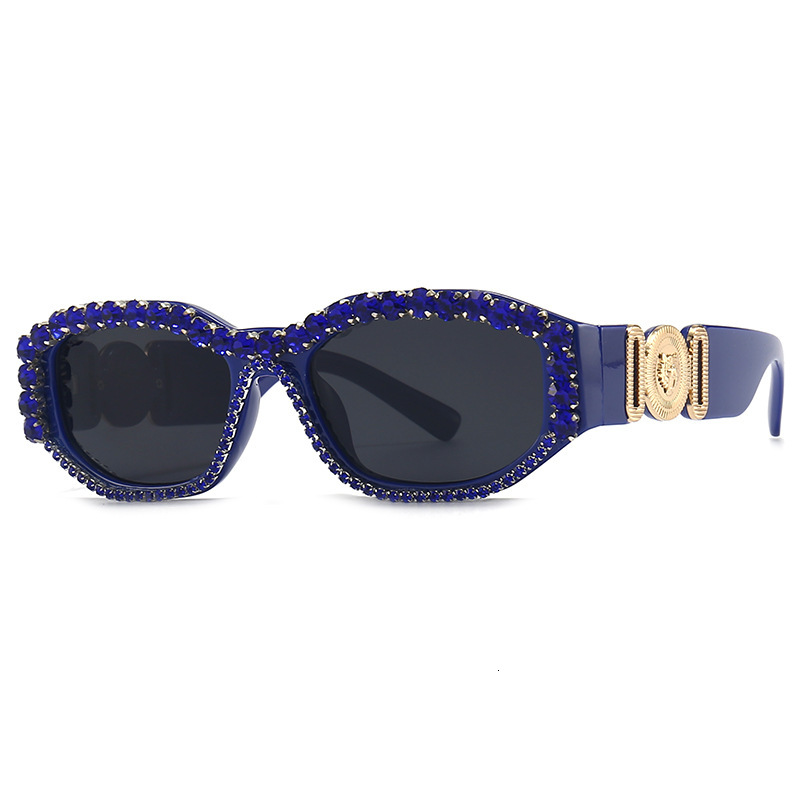 Luxury Brand Designer Sunglasses 76003 New European And American Fashion Rhinestone Women's Sunglasses Beauty Head Hip Hop Sunglasses