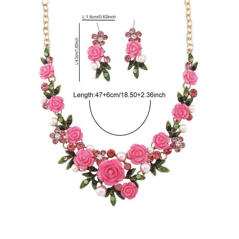 Flower Pearl Necklaces Earrings Bracelets Sets Alloy Woman High End Versatile Necklace Earring Bracelet Charm Jewelry Set Z260313