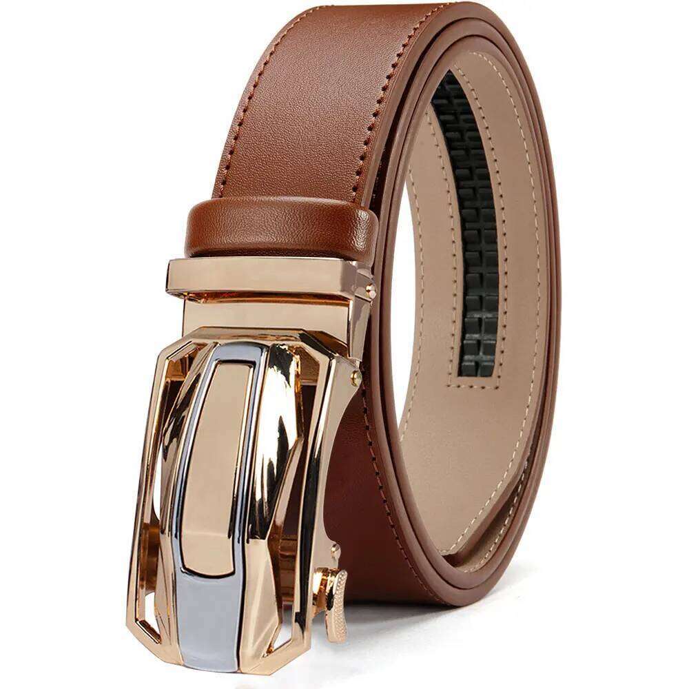 High Quality Genuine Leather Belt Metal Alloy Automatic Buckle Brand Luxury Design Waist Belts for Men Strap Male Z260226