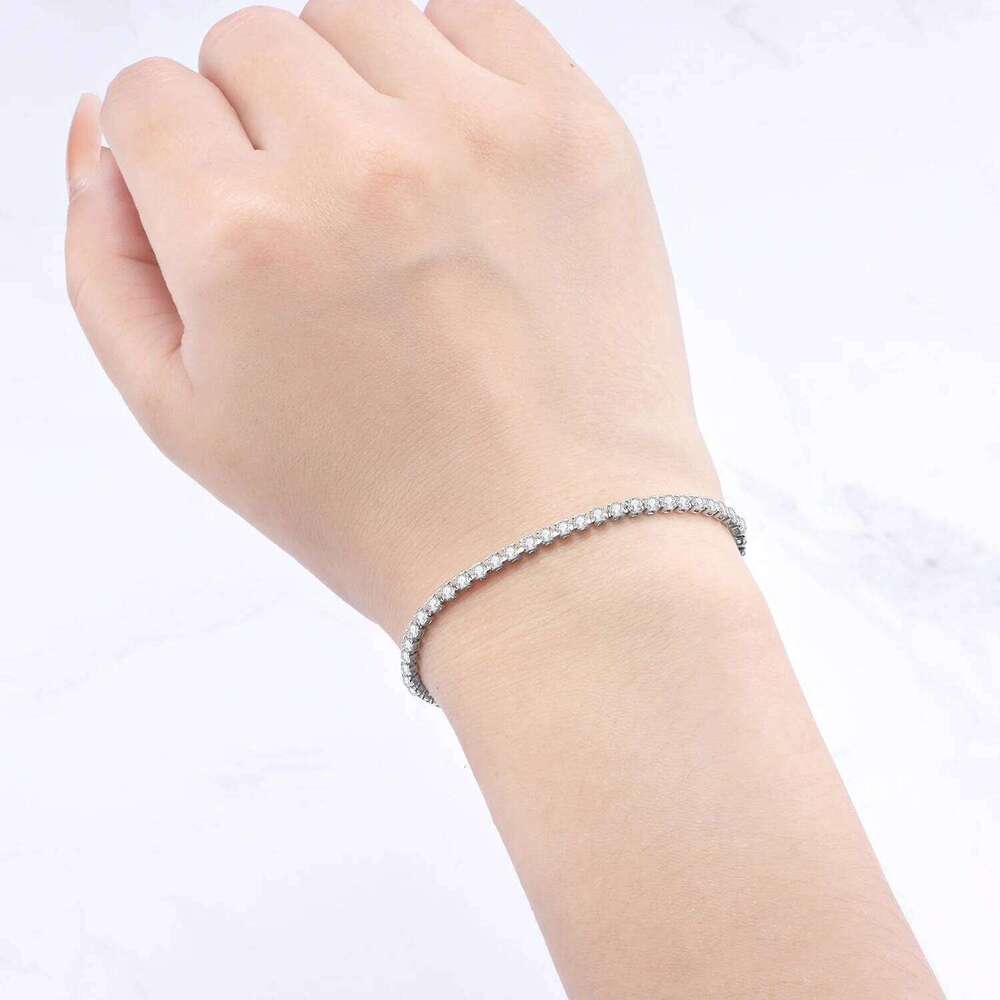 Original 925 Sterling Silver Zirconia Tennis Chain Bracelet for Women Adjustable Gold Color Hot Sale Ideal Birthday Party Gift Z260313