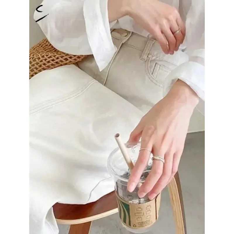 Solid Denim Long Skirts For Women Vintage Casual High Waist Slit A Line Skirts Summer 2025 New Fashion Simple Y2k Skirt Women M260314