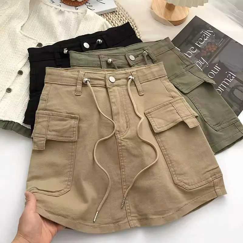 Retro High Waist Denim Mini Skirt with Drawstrings on Both Sides for Women Autumn 2025 Versatile And Stylish Design Sensation M260314