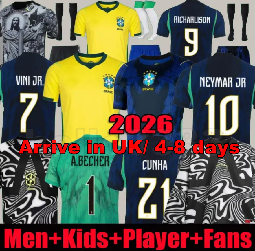 2025 2026 World Cup BRAZILS soccer jerseys Camiseta de futbol PAQUETA RAPHINHA 25 football shirt maillots VINI JR 26 27 brasil RICHARLISON men kids NEYMAR JR Uniforms