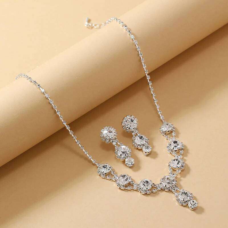 White Pendant Set Women's Dress Accessories Wedding Jewelry Two Sets Necklace Earrings Z260313