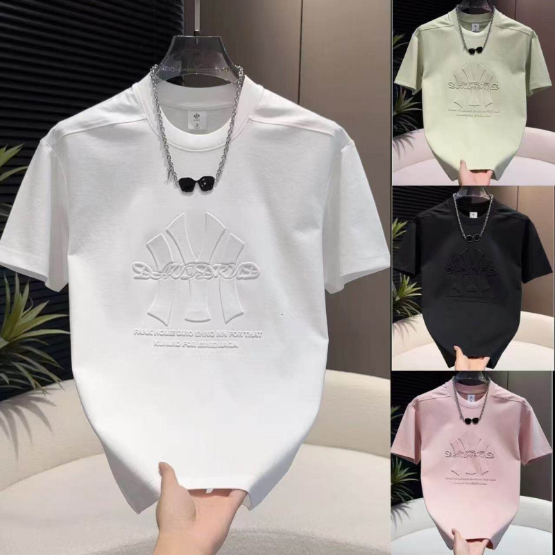 Designer T-shirt Trendy Men's Light Luxury Textured Designer Hoodie Highend Cool Silky Men's Shortsleeve Ts European Style Polo Trendy Men's Shortsleeve