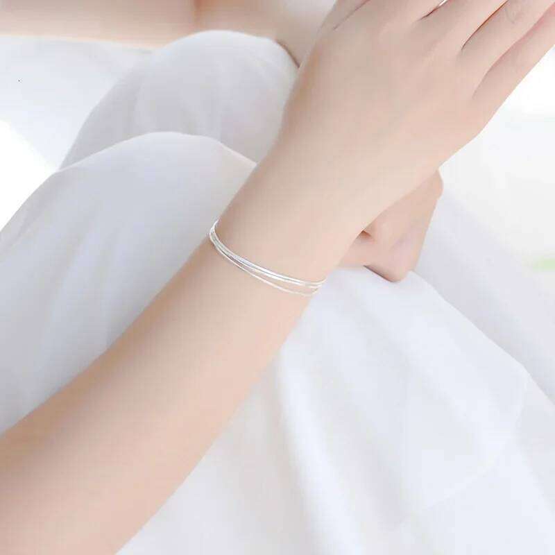 Simple Layer Bracelets Korean Jewelry Hot Fashion 925 Sterling Silver Bracelet for Women Z260313