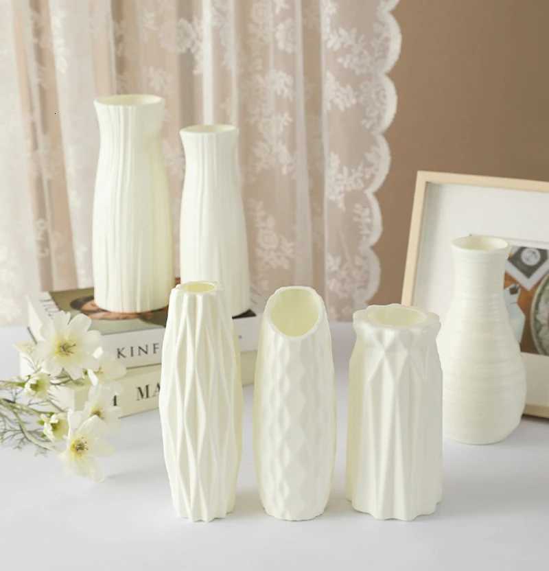 Nordic Plastic Flower Vase Hydroponic Pot Vase Decoration Home Desk Decorative Vases For Flowers Decoration Y260314