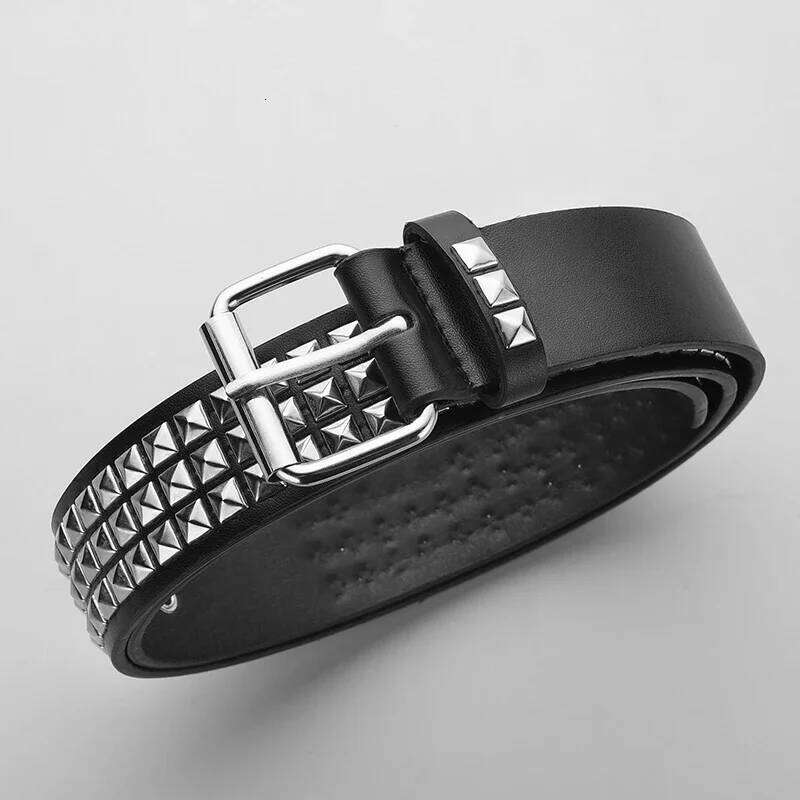 Trend Rivet Heavy Metal Men Women Punk Nightclub Rock Style Jeans Y2K Belt Fashion Decoration Women's Belts Z260226