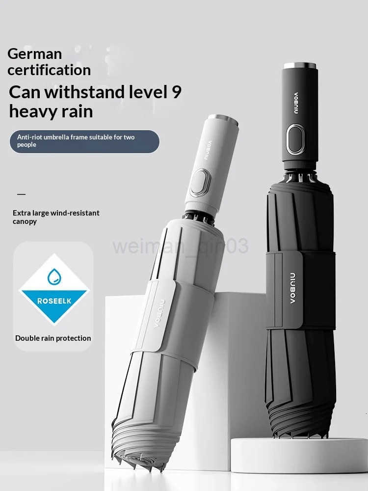 Fully automatic extra-large umbrella thickened reinforced windproof designed for heavy rain reverse folding umbrella H260314