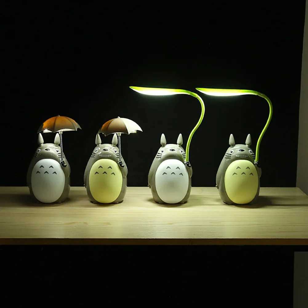 Creative Night Lights LED Cartoon Totoro Shape Lamp USB Rechargeable Reading Table Desk Lamps for Kids Gift Home Decor Novelty Y260314