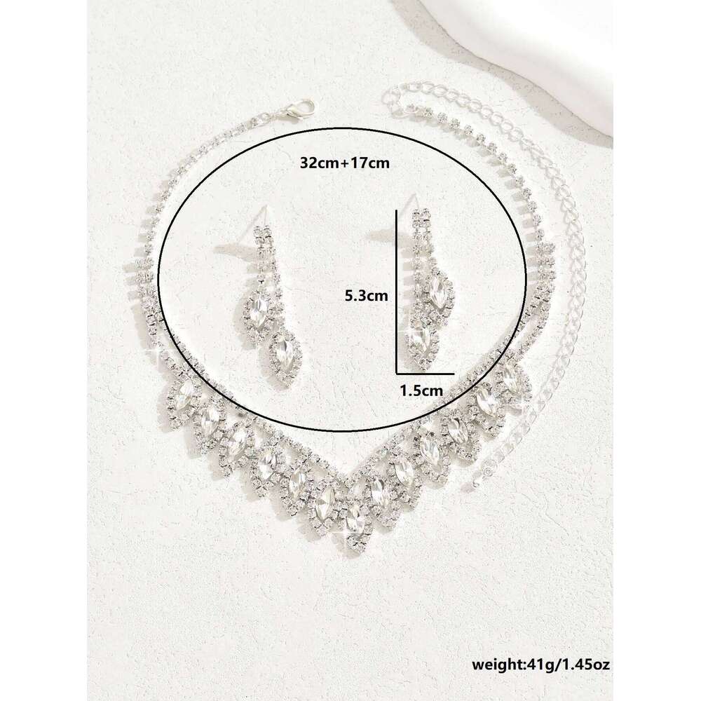 3PC Women's Fashion Design Water Drop Necklace Earrings Jewelry Set Suitable for Wedding, Party, Festival Gifts Z260313