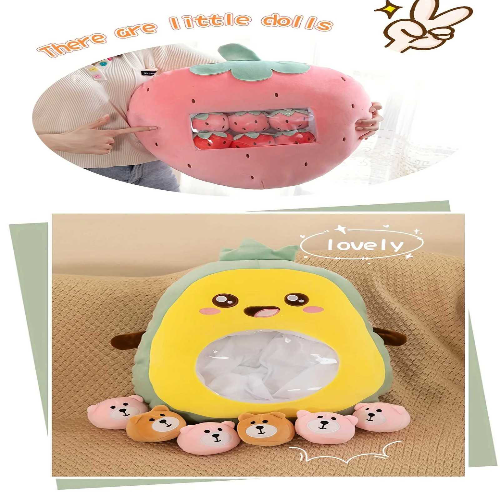 1pc Fruit Avocado and Carrots Creative Doll Snack Bag and Cushion - Large Size Y260314