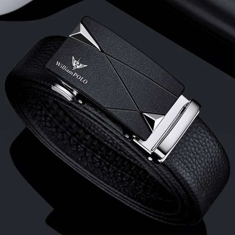 Men's cowhide casual pants automatic buckle business belt, fashionable formal versatile belt Z260226