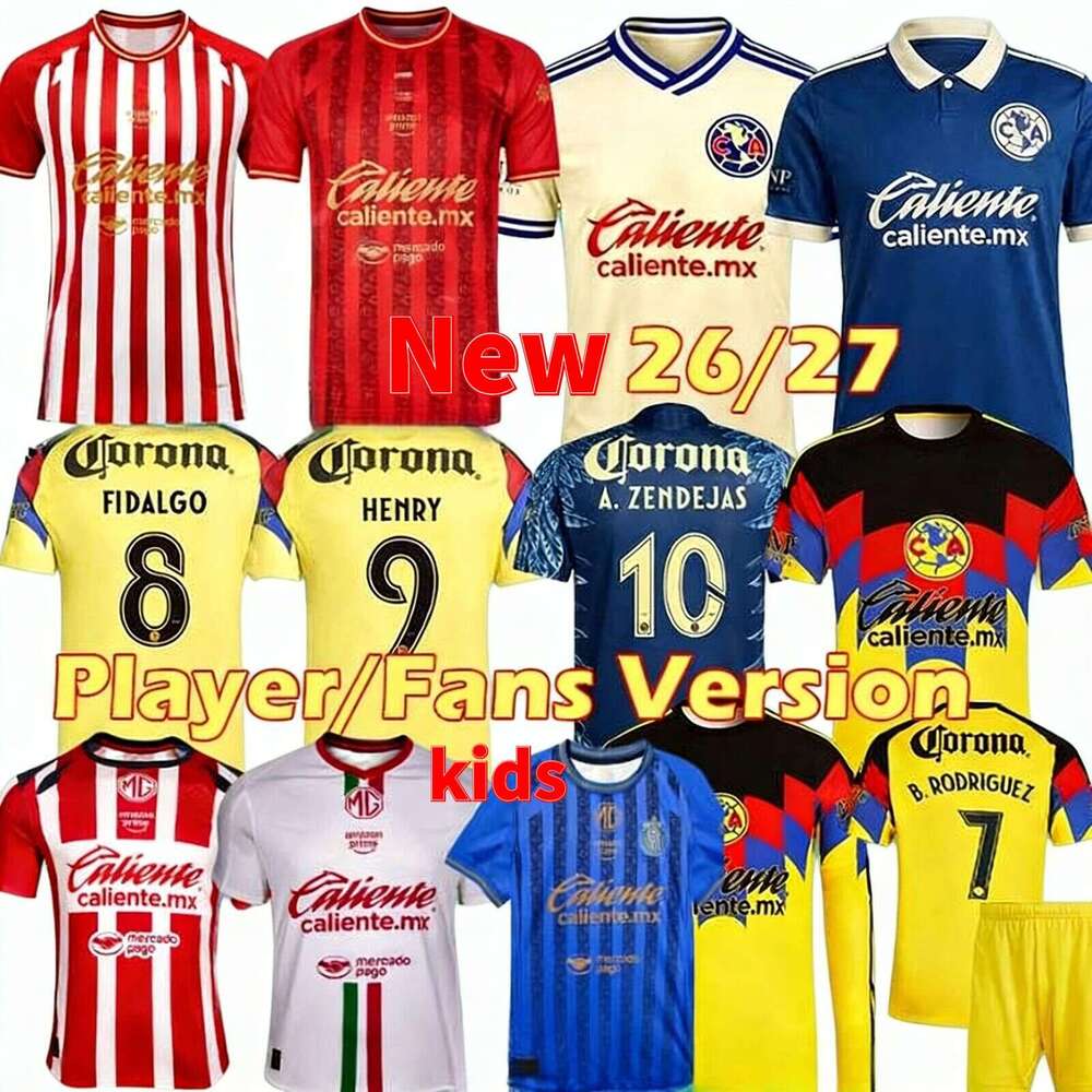 NEW Chivas Jersey 25 26 27 Soccer Jersey Liga MX Club America Football Shirt Guadalajara A.GONZALEZ ALVAREZ 2026 C.COWELL ALVARADO O.GOVEA D.AGUIRRE LEDEZMA Kid Kit