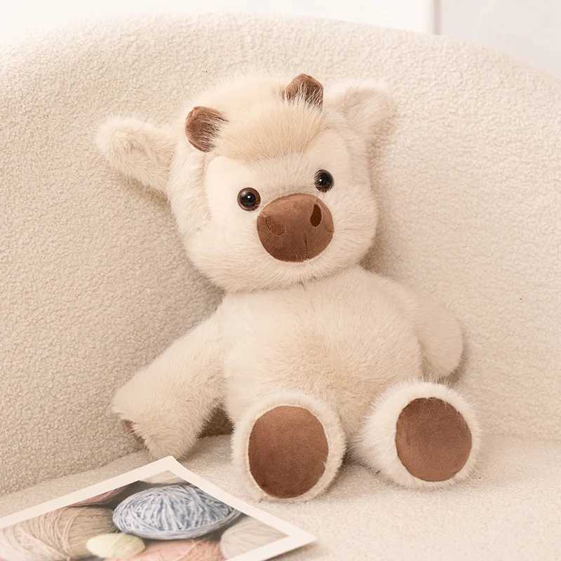 Wholesale Cuddly Plush Toys Cattle High Quality Fluffy Sitting Pose Doll Warm Cozy Children Companion Xmas Gift Home Decor Gift Y260314