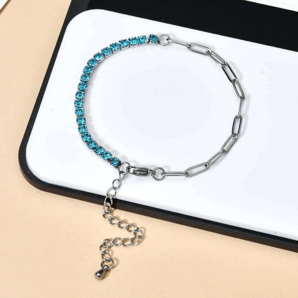 ZMZY Luxury Crystal CZ Tennis Bracelet Bangle for Women Classic Stainless Steel Chain Bracelets Wedding Fashion Jewelry Gift Z260313