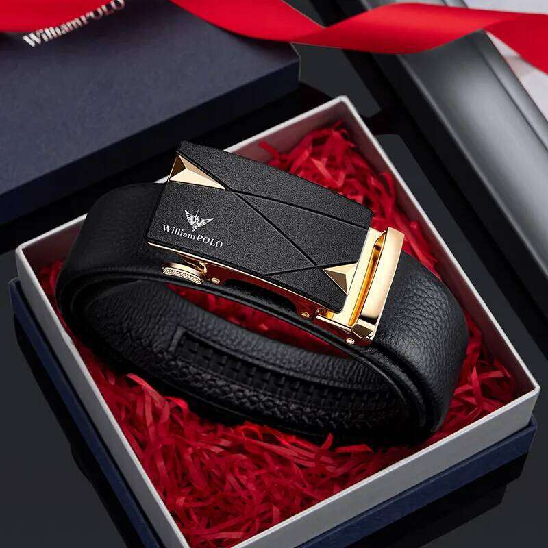 Men's cowhide casual pants automatic buckle business belt, fashionable formal versatile belt Z260226