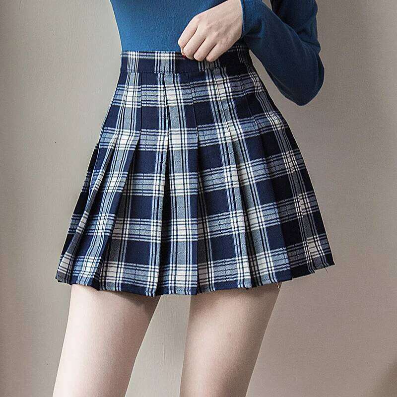 Plaid Mini Skirt Summer A-Line Female Pleated Casual High Waist Women Girls Short Streetwear Student Skirts Z260314