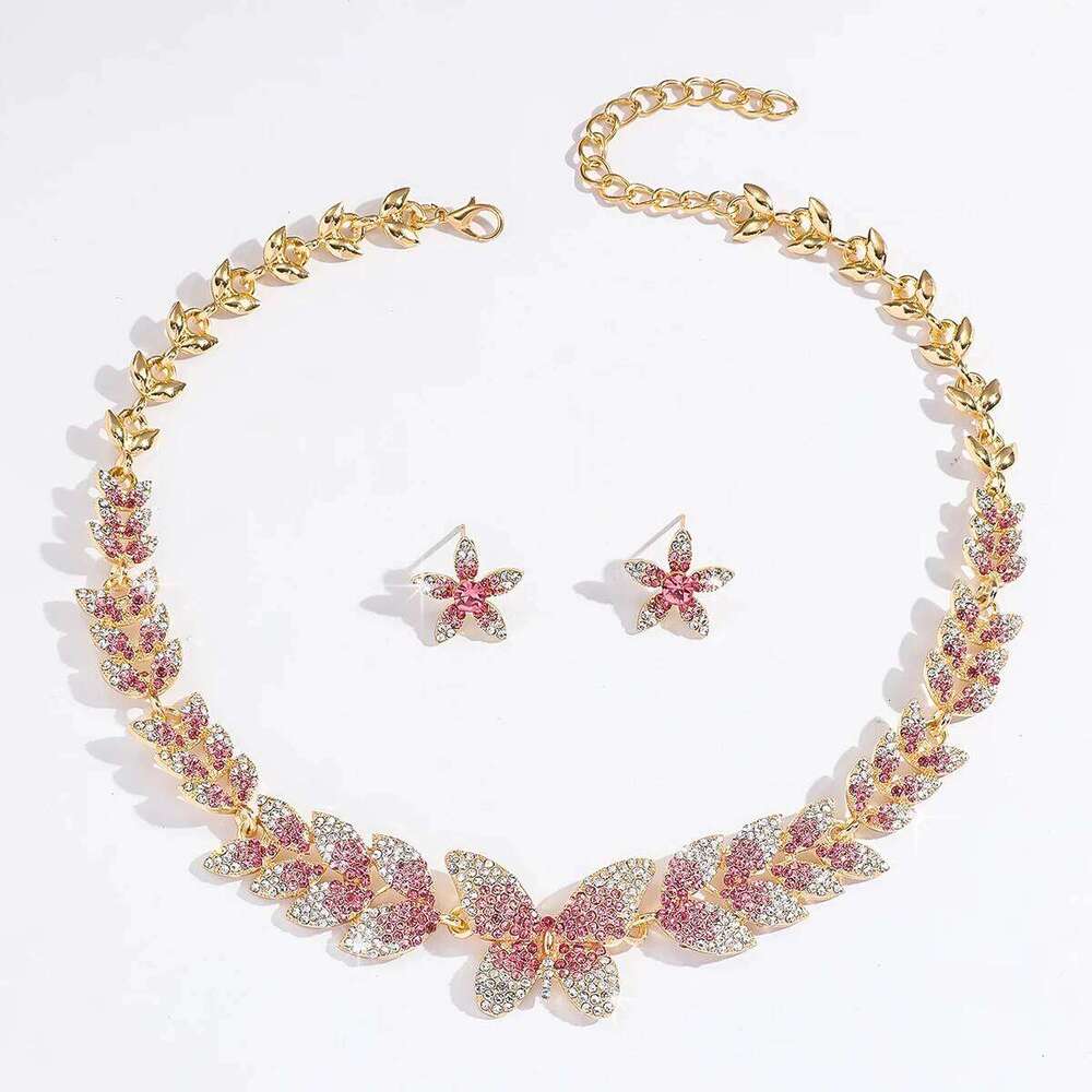 3PC Women's Fashion Flower Leaf Forest Sweet Romantic Necklace Earrings Jewelry Set Suitable for Wedding, Party, Festival Gifts Z260313