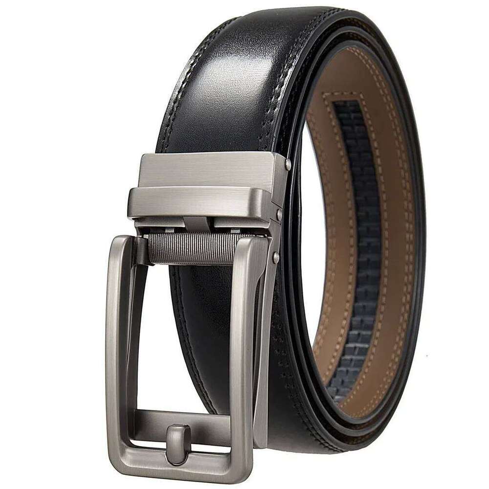 3.5cm Genuine Leather For Men's High Quality Jeans Cowskin Casual Belts Business Cowboy Waistband Automatic Buckle Strap Z260226
