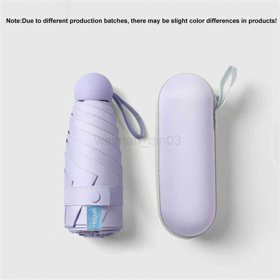 2pcs Portable Capsule Umbrella With Box Dual Use Sunshade And Rain Protection Lightweight Folding Umbrellas For Office Travel H260314