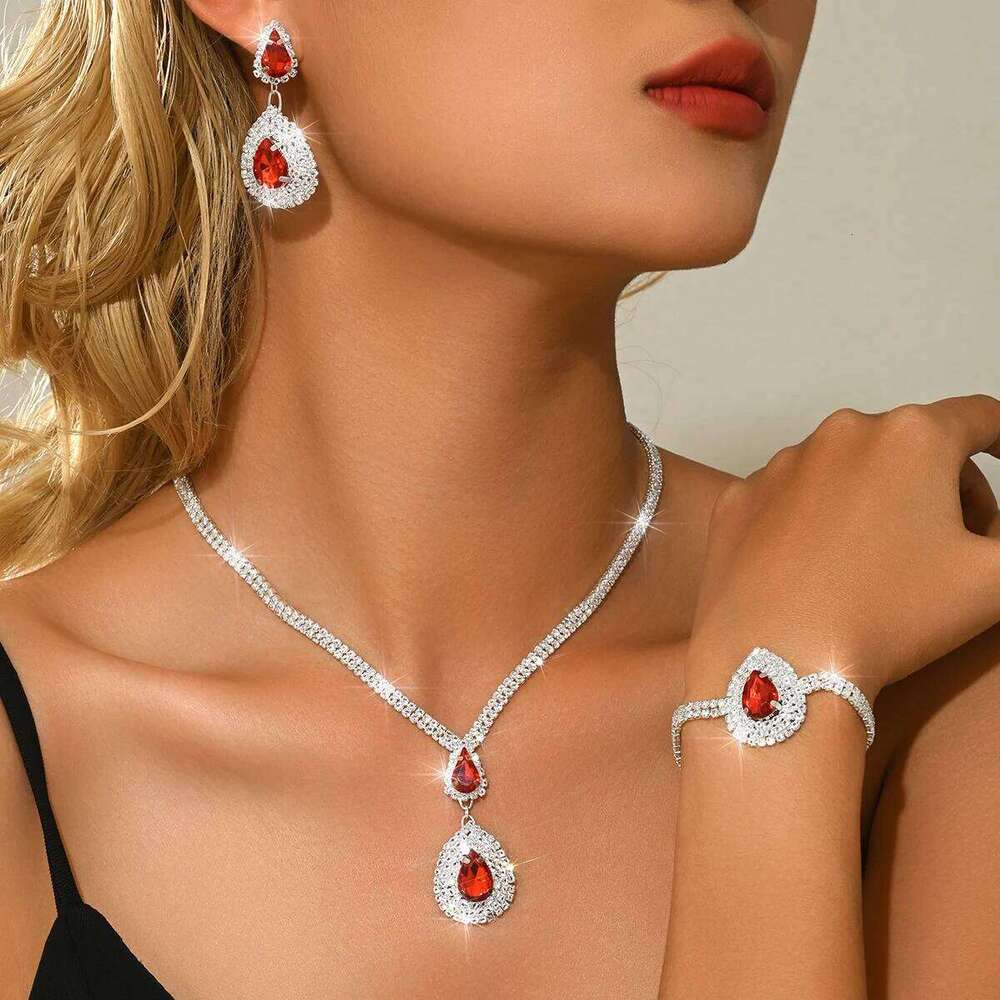 Fashionable and versatile minimalist necklace, earring, bracelet, three piece set with accessories Z260313