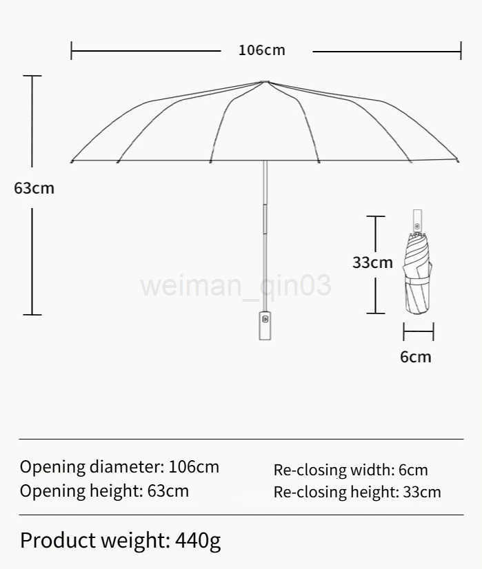 Super Strong Windproof Automatic Folding Men Umbrella Reinforced Large Rainproof Sun Protection Umbrellas Women H260314